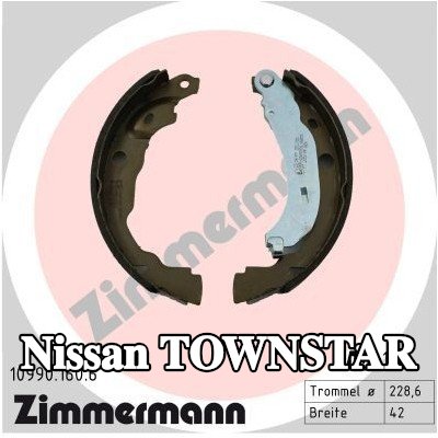 ZIMMERMANN فرامل اليد للمحور الخلفي, الصورة تتوافق مع نطاق التوريد, مع ذراع — Nissan Townstar