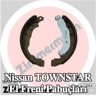 ZIMMERMANN El freni pabuçları Arka Aks, Fotoğraf, tedarik kapsamına uygundur, kol — Nissan Townstar