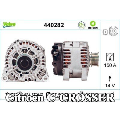 VALEO مولد كهربائي مجدد عالي الجودة, 150A — Citroën C-crosser