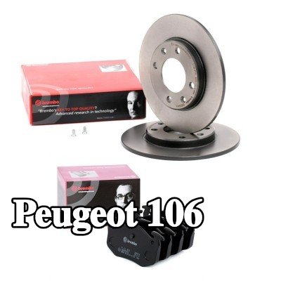 BREMBO مجموعة أقراص الفرامل والوسادات Prime, صلب — Peugeot 106