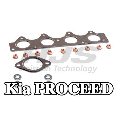 HJS طقم تركيب المحول الحفاز مع مشعب العادم — Kia Proceed