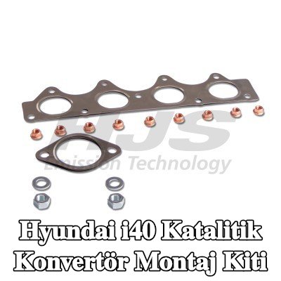 HJS Egzoz manifoldu dahil katalitik konvertör montaj kiti — Hyundai i40