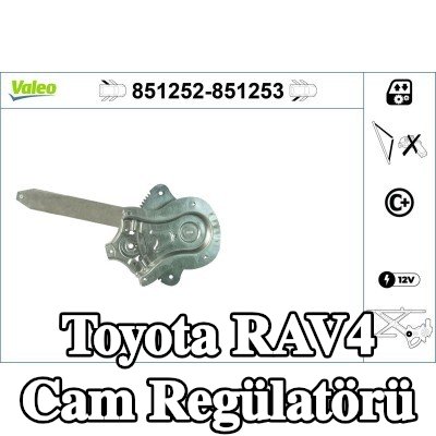 VALEO Sağ arka cam regülatörü, Elektrikli, elektrik motoru olmadan — 2000 Toyota Rav4