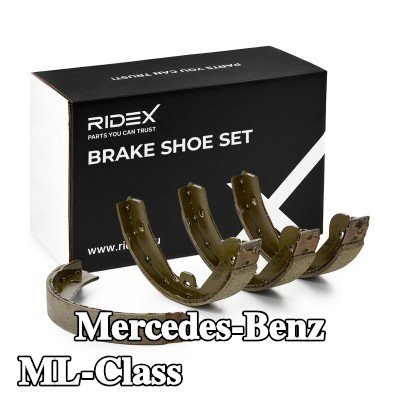 RIDEX مجموعة أحذية الفرامل للمحور الخلفي, 208mm, بدون ذراع — Mercedes-Benz ML-Class