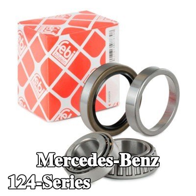 FEBI BILSTEIN مجموعة محامل العجلات للمحور الأمامي الأيسر, المحور الأمامي الأيمن, مع مانع تسرب العمود — Mercedes-Benz 124-Series