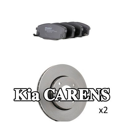 RIDEX مجموعة أقراص الفرامل والوسادات للمحور الأمامي, مُهوى خارجيًا — 2007 Kia Carens