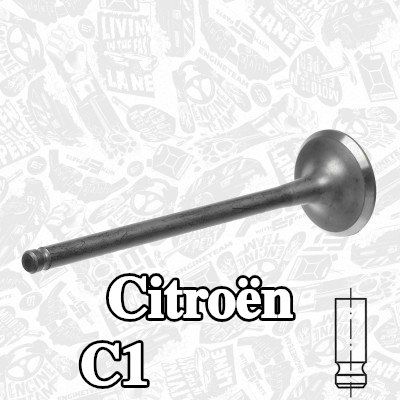 ET ENGINETEAM صمام العادم جانب العادم, ساق الصمام المُنتير — 2016 Citroën C1