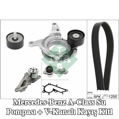 INA Water Pump + V-Ribbed Belt Kit Check alternator freewheel clutch & replace if necessary — Mercedes-Benz A-Class
