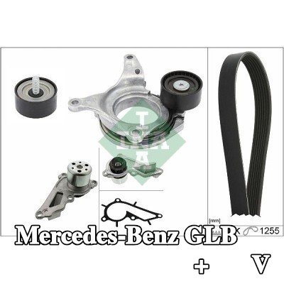 INA Water Pump + V-Ribbed Belt Kit Check alternator freewheel clutch & replace if necessary — Mercedes-Benz Glb