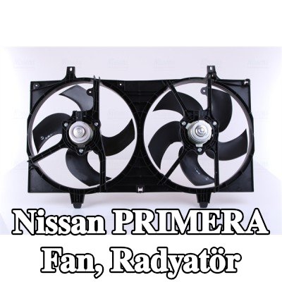 NISSENS Fan, radyatör 334mm, radyatör fan kapağı, direnç olmadan, kontrol ünitesi olmadan — Nissan Primera