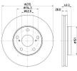 HELLA Fren diski PRO, Ön Aks, Outer Diameter: 275mm, içten havalandırmalı, Kaplamalı, tekerlek göbeği olmadan, tekerlek saplamaları olmadan — 2000 Toyota Solara (4)