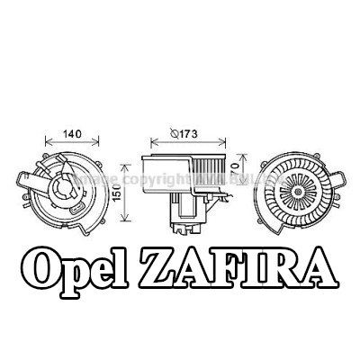 PRASCO محرك منفاخ التدفئة — 2000 Opel Zafira