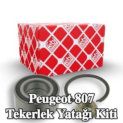 FEBI BILSTEIN Sol ön aks tekerlek yatağı kiti, Ön Aks Sağ, ABS sensör halkalı, entegre manyetik sensör halkalı, tutma halkası, aks somunu ile — Peugeot 807