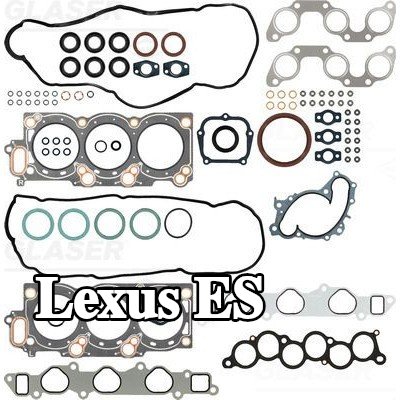 GLASER مجموعة حشيات كاملة, محرك مع مانع تسرب العمود المرفقي, مع أختام ساق الصمام — 2001 Lexus Es