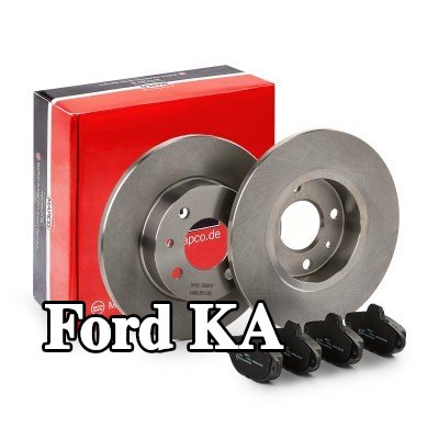 MAPCO مجموعة أقراص الفرامل والوسادات للمحور الأمامي, صلب — 2012 Ford Ka
