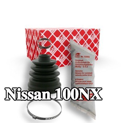 FEBI BILSTEIN طقم غطاء مفصل CV, عمود الإدارة المحور الأمامي, مطاط — Nissan 100nx