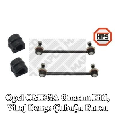MAPCO Onarım kiti, ön aks her iki taraf için stabilizatör burcu, bağlantı çubuğu ile — Opel Omega