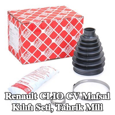 FEBI BILSTEIN CV kılıf kiti, tekerlek tarafı tahrik mili, Termoplast — 2012 Renault Clio