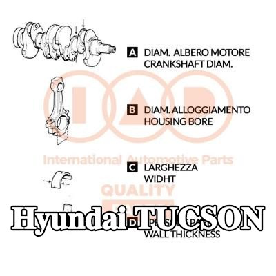 IAP QUALITY PARTS مجموعة محامل العمود المرفقي — Hyundai Tucson