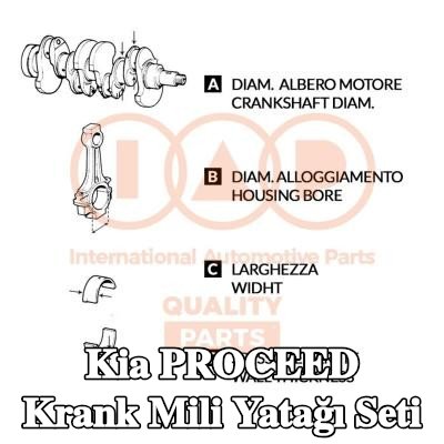 IAP QUALITY PARTS Krank mili yatağı seti — Kia Proceed