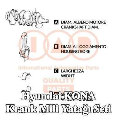 IAP QUALITY PARTS Krank mili yatağı seti — Hyundai Kona