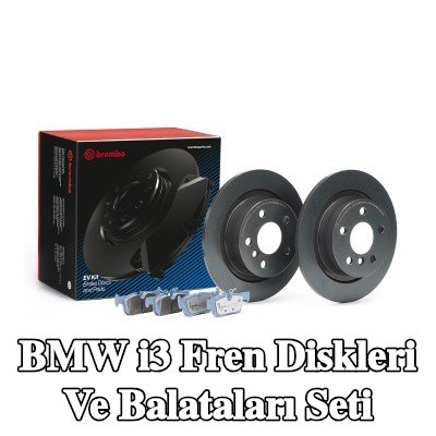 BREMBO Delikli olmayan fren diskleri ve balataları seti, gıcırtı önleyici plaka ile, cıvata/vida ile — BMW i3