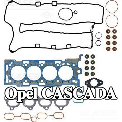 GLASER مجموعة حشيات, رأس الأسطوانة مع أختام صمامات — Opel Cascada