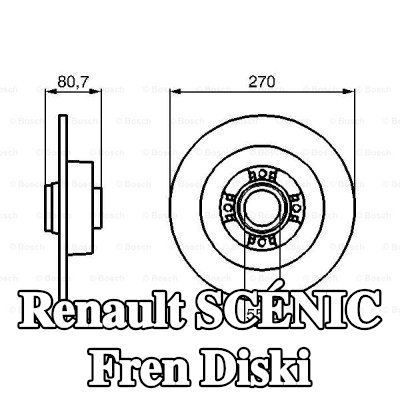 BOSCH Fren diski Dış Çap: 270mm, düz, Yağlanmış, entegre manyetik sensör halkası olmadan — 2003 Renault Scénic
