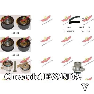 AUTOKIT طقم إصلاح، شداد الحزام المضلع على شكل V — Chevrolet Evanda
