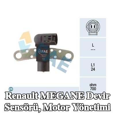 FAE DEV/DK Sensörü, kablolu motor yönetimi — 1995 Renault Megane