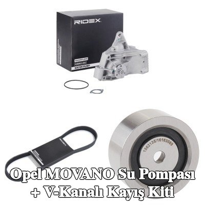 RIDEX Su Pompası + V-Kanalı Kayış Kiti — 2000 Opel Movano