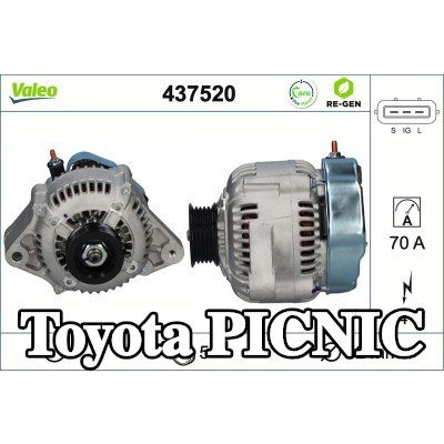 VALEO مولد كهربائي مجدد عالي الجودة, 70A — Toyota Picnic