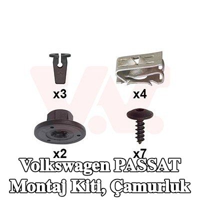 VAN WEZEL Montaj Kiti, çamurluk — Volkswagen Passat