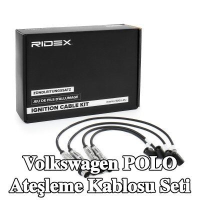 RIDEX Ateşleme kablosu seti 750mm, siyah, tutuculu — Volkswagen Polo