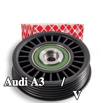 FEBI BILSTEIN بكرة الانحراف/التوجيه, V-ribbed belt Outer Diameter: 75mm — 2000 Audi A3