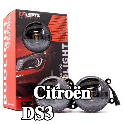 EINPARTS مصباح ضباب DUOLIGHT, الأمامي, H11, H8, LED, مع مجموعة أسلاك, مع مجموعة أدوات التثبيت — 2009 Citroën Ds3