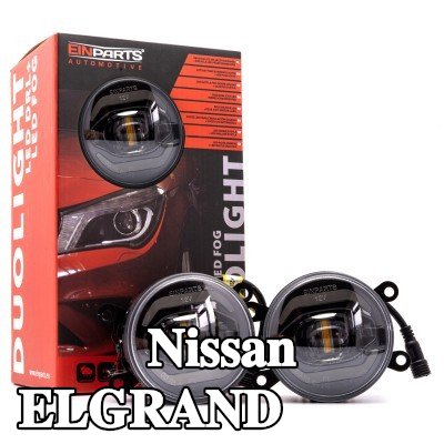 EINPARTS مصباح ضباب DUOLIGHT, الأمامي, H11, H8, LED, مع مجموعة أسلاك, مع مجموعة أدوات التثبيت — Nissan Elgrand