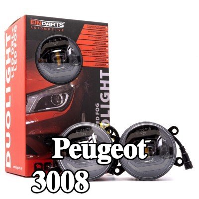 EINPARTS مصباح ضباب DUOLIGHT, الأمامي, H11, H8, LED, مع مجموعة أسلاك, مع مجموعة أدوات التثبيت — 2012 Peugeot 3008