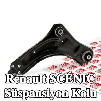 FEBI BILSTEIN Ön Aks Sol Süspansiyon Kolu, Alt, Çelik Sac, bilyeli mafsal ile, kilit somunu ile, lastik yastıklı — 2012 Renault Scénic
