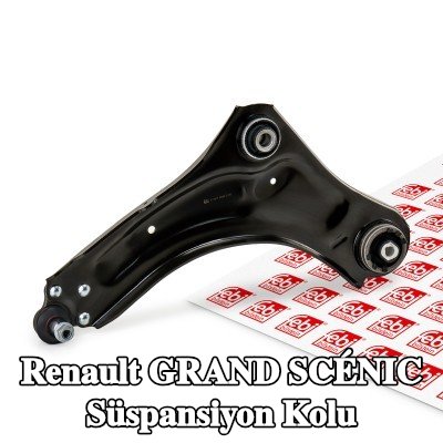 FEBI BILSTEIN Ön Aks Sol Süspansiyon Kolu, Alt, Çelik Sac, bilyeli mafsal ile, kilit somunu ile, lastik yastıklı — 2012 Renault Grand Scénic