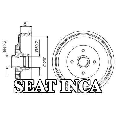 BOSCH أسطوانة الفرامل للمحور الخلفي, 275mm, بدون محمل عجلة — SEAT Inca