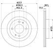 HELLA قرص مكابح PRO, Outer Diameter: 257mm, مزود بفتحات تهوية داخلية, مطلي, بدون محور عجلة, بدون مسامير عجلة — Citroën C-zero (4)