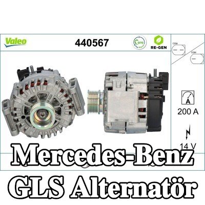 VALEO Alternatör YENİDEN ÜRETİLMİŞ PREMIUM, 200A — Mercedes-Benz Gls