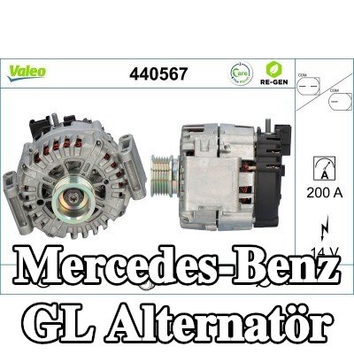 VALEO Alternatör YENİDEN ÜRETİLMİŞ PREMIUM, 200A — Mercedes-Benz Gl