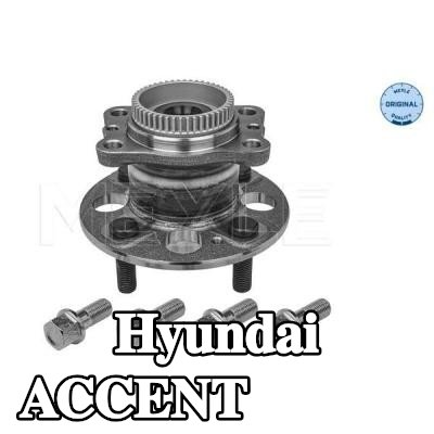MEYLE محور العجلة المحور الخلفي, مع حلقة مستشعر ABS, مع محمل عجلة مدمج, مع مواد تثبيت/تركيب — Hyundai Accent