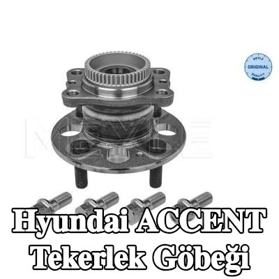 MEYLE Tekerlek göbeği arka aks, ABS sensör halkalı, entegre tekerlek yatağı ile, sabitleme/montaj malzemesi ile — Hyundai Accent