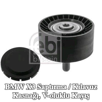 FEBI BILSTEIN Saptırma / kılavuz kasnağı, V-ribbed belt Outer Diameter: 65mm, vida ile — BMW X3