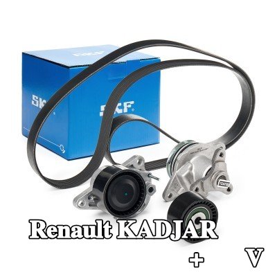 SKF مضخة الماء + مجموعة الحزام المضلع على شكل V — Renault Kadjar