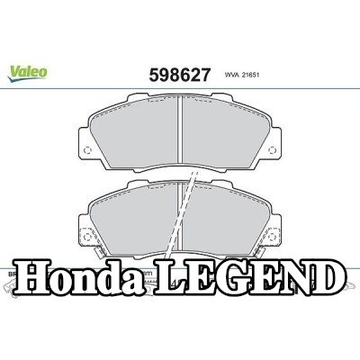 VALEO مجموعة وسادات الفرامل للمحور الأمامي, 18mm, بدون لوحة مانعة للصرير — 2012 Honda Legend
