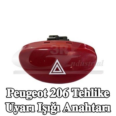 3RG Tehlike uyarı ışığı anahtarı — Peugeot 206